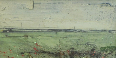 20thC School. Landscape, oil on canvas, signed, 19cm x 35cm.