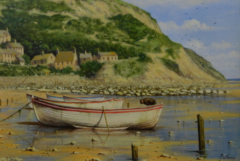 Edward Hersey (b.1948). Runswick, oil on canvas, signed and titled verso, 29.5cm x 39cm.