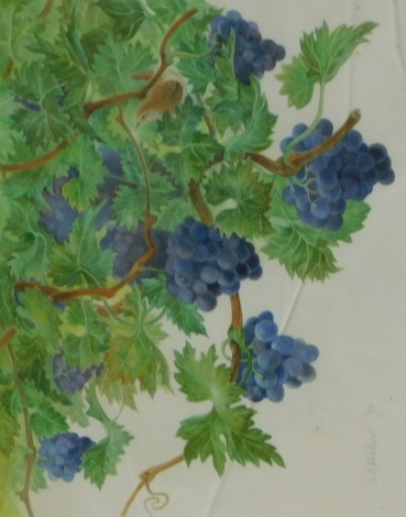 G G Fisher (20thC). Bird and grapes, watercolour, signed and dated, (FL19)93, 23cm x 29cm, pictures Lovers, landscape D Beavor, landscape watercolour, and various others (5).