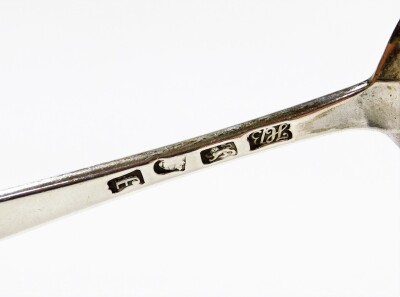 A George III silver Fiddle pattern table spoon, with initials RPR, makers stamp HB Chester, 2½ oz. - 3