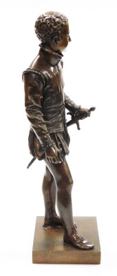 After Baron Francois-Joseph Bosio (French, 1768-1845). King Henry IV Enfant, the brown patinated bronze figure cast as a young boy with one hand resting on the hilt of his sword, the rectangular base incised "Baron Bosio", 47cm high. - 4