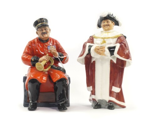 A Royal Doulton figure modeled as Past Glory HN2484, and another modeled as The Mayor HN2280. (2)