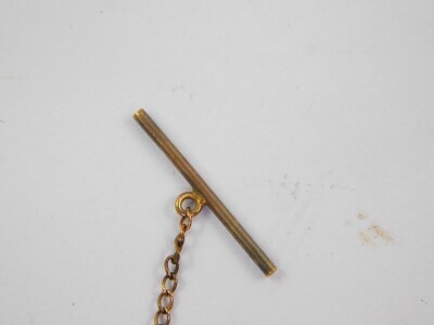 A 9ct gold tie pin back, together with a 9ct gold neck chain, on a bolt ring clasp, 3.9g, - 3