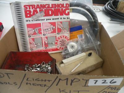 A steel banding kit, gas cooker hose and 4 hydrometers