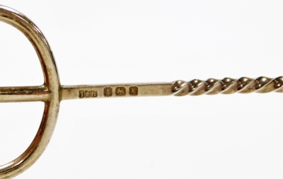 A silver Imp handled toasting fork, the Imp emblem above a three prong fork on a twist stem, maker's stamp TEH, Birmingham 1922, 14.5cm high, ½oz. - 2