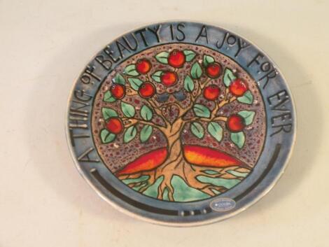 A modern Poole pottery limited edition plate entitled "The Tree of Life"