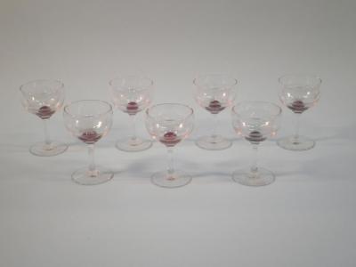 A set of seven 20thC wine glasses