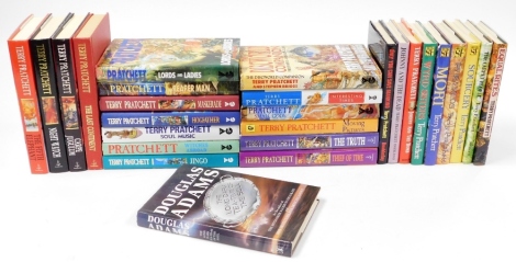 Terry Pratchett. A group of Terry Pratchett hardback novels, to include The Fifith Elephant, The Carpet People, Sorcery, Lords and Ladies, Reaper Man, etc. (26) and a Douglas Adams Teatime of The Soul.