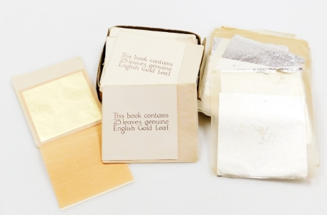 Various books of English gold leaf and silver leaf. (a quantity)