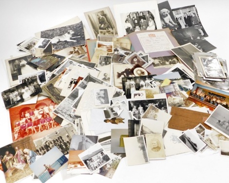 A group of black and white ephemera, to include black and white portrait pictures, photograph albums, etc. (a quantity)