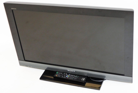 A Sony Bravia 31'' television, with remote control.