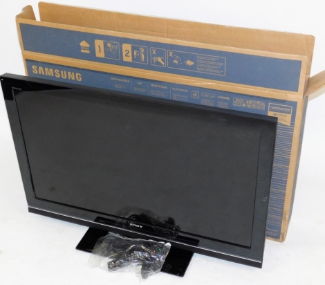 A Sony Bravia 41'' flat screen television, with base.