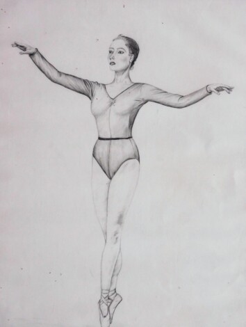 Helen Simpson (21stC School). Ballerina pencil sketch, 36cm x 28cm, in modern frame.