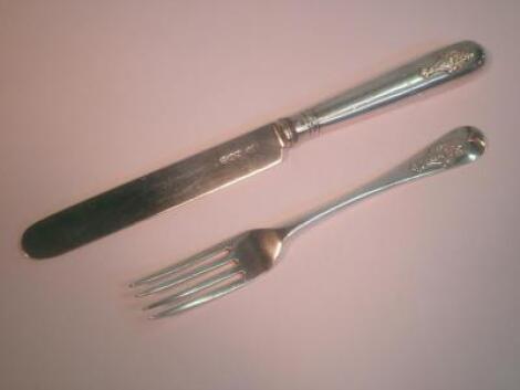 An early George V silver Baptismal knife and fork