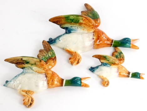 A graduated set of three Beswick flying ducks, the largest 26cm long.