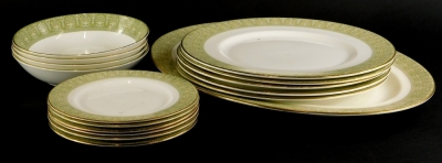 A Royal Doulton Sonnet pattern part dinner service, to include five dinner plates, oval meat dish, etc.