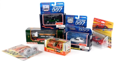 A collection of die cast vehicles, to include Corgi James Bond Plus 2 series, Eddie Stobart lorry, etc.