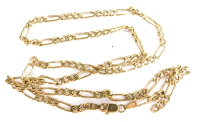 A 9ct gold Byzantine link chain, 3.6g, 44cm long. (AF)