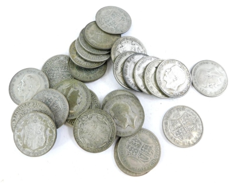 A quantity of George V mainly silver and other half crowns.