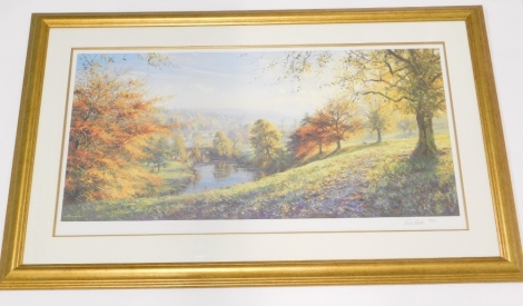 After Rex N. Preston. River landscape, artist signed limited edition print, number 35/500.