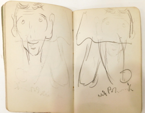 •R Coutts Armour (20thC). A sketch book with figural/caricature studies, signed and titled back page.