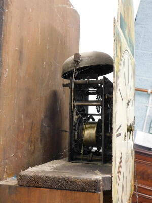 J. Tomlinson, Horncastle. A mid 19thC longcase clock, the arch dial painted with shipping scenes, churches, etc., eight day four pillar movement in a mahogany oak case, (AF), 217cm high. - 2