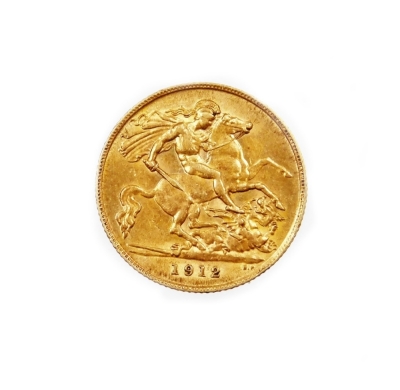 A George V half gold sovereign, dated 1912.