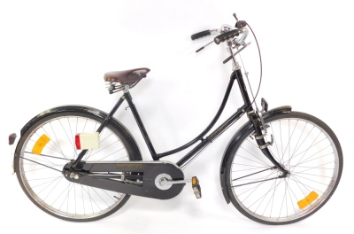 A Pashley Princess Sovereign lady's bicycle, black framed, with Concorde Lepper leather seat, serial numbered frame 92287.