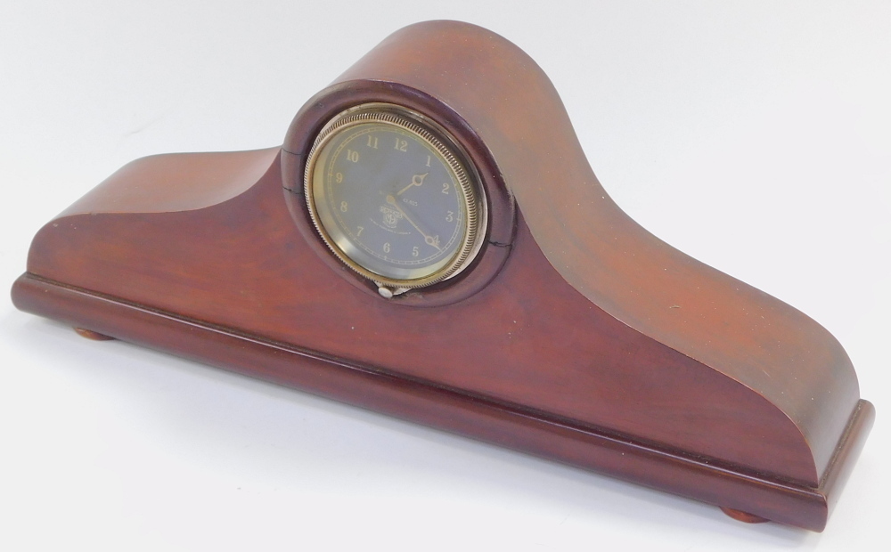 A Smiths analogue car dashboard clock, circular black dial bearing