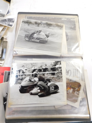 A collection of Isle of Man TT press and private photographs, c1960s, relating to motorcycle and side car events, the career of Mr Trevor Layton, additional meeting photographs, ephemera, including admission to the Members of TT Riders Association and let - 2