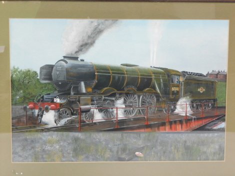 Jeff Crain (British, 20th/21stC). British Rail steam locomotive Salmon Trout, 60041, 4-6-2, mixed media, signed, dated '90, 26cm high, 55cm wide.