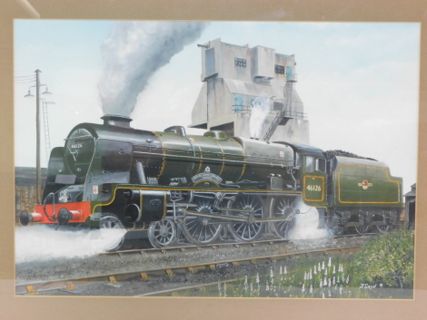 Jeff Crain (British 20th/21stC). British Rail steam locomotive Royal Army Service Corp, 46126, 4-6-0, mixed media, signed, dated '91, 37cm high, 53.5cm wide.