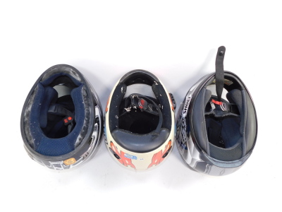 A Shoei XR1000 motorcycle helmet, AVG type A motorcycle helmet and a Red Zed RX-406 motorcycle helmet. (3) - 2