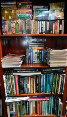 Railway Interest, including DVDs, VHS cassettes, magazines and books. (4 shelves)