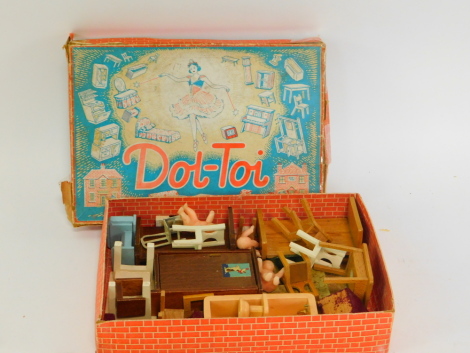 A Dol-Toy Set, mid century, including bedroom and bathroom furniture figures, etc. (boxed)