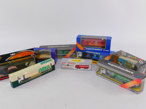 Dinky Corgi and other die cast lorries, to include a Corgi Wheelz Marmite Lorry., Super Hauler ERF Cabin Container - MG Rover Multi Branded., and two Super Haulers, all boxed. (a quantity)