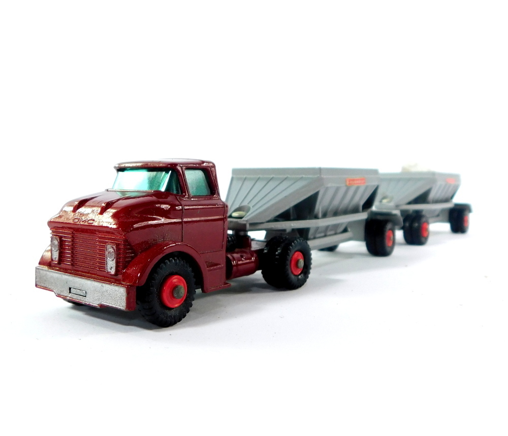 A Matchbox die cast model of a Fruehuef Hopper Train M4, boxed.