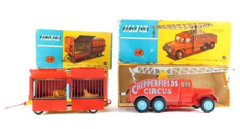 A Corgi die cast Chipperfields Circus Train Truck 1121, together with a Circus Animal Cage 1123, both boxed. (2)