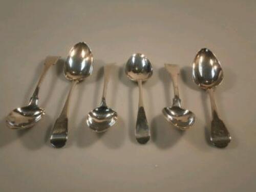 A pair of George III silver pattern serving spoons