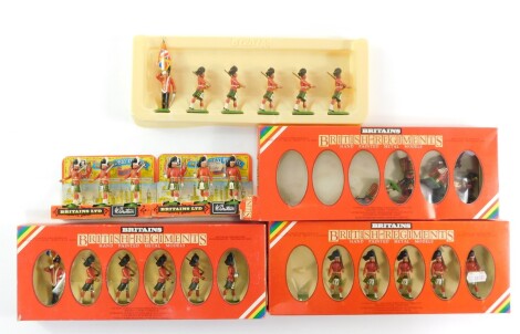 Britains die cast models of Gordon Highlanders, boxed, some incorrectly. (AF)