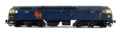 A Bachmann Branch Line OO gauge locomotive Class 47 Diesel 47145 'Merddin Emrys', Railfreight General Sector, BR blue, DCC, boxed. - 4