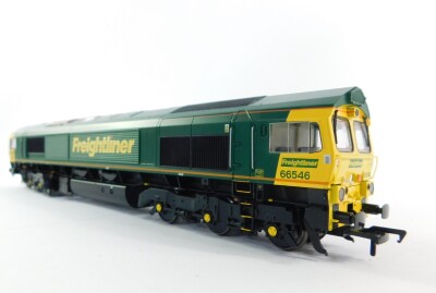 A Bachmann Branch Line OO gauge locomotive Class 66 Diesel 66546 Freightliner, with DCC sound, 32-728DS, boxed. - 5