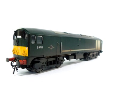 A Heljan OO gauge Metrovick Vickers Class 28 locomotive, D5718, BR green with small yellow ends, DCC, Item 28031, boxed. - 5