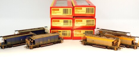 Hornby OO gauge Departmental YGB Seacow wagons, weathered, R6288F, boxed. (6)