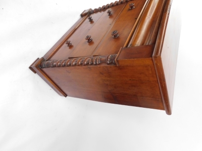 A Victorian mahogany Scottish chest, with a cushion drawer over three long graduated drawers, raised on a plinth base, 111cm high, 109cm wide, 50cm deep. - 4