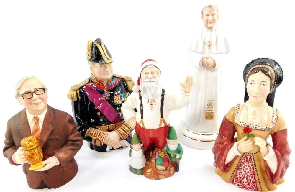 A Bronte porcelain figural candle snuffer modelled as Sir Winston