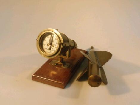 A ship's brass speed gauge propeller by T Walker and Son Birmingham