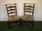 Two similar late 18thC ladder-back rush seated chairs