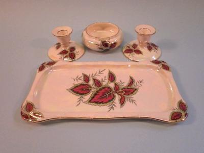 A Maling porcelain rectangular tray decorated with the "Coleus" pattern