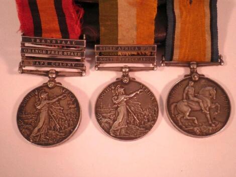 Three medals awarded to Pte J Wardle of the 2nd Batallion Lincolnshire Regiment